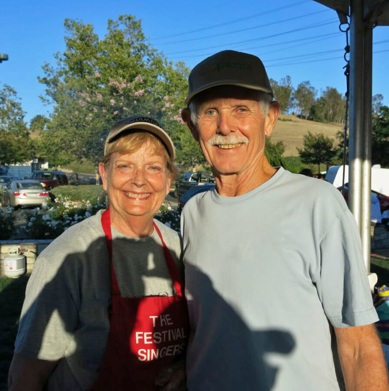 Beth and Dick McConaughy - Hot Dog Sale July 4 2015 Laguna Hills